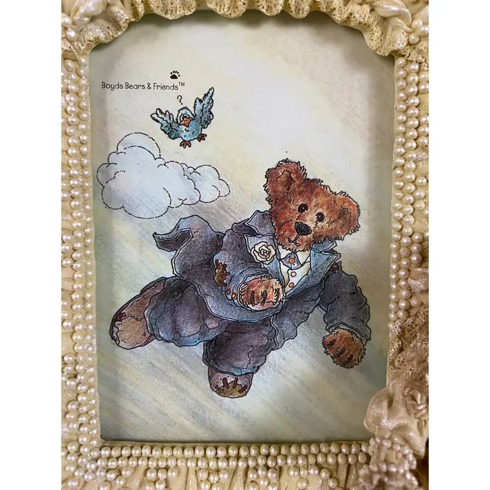 Vintage Wedding Boyds Bears & Friends True Love Pearl Picture Photo Frame